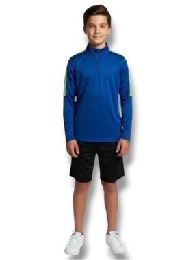 tek gear (Kohl’s) Top Blue Activewear Athletic Pullover 1/4 Zip Boy’s M 10-12 🍭